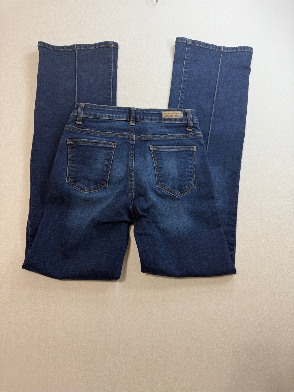 Lucky & Blessed Dark Wash Straight Leg Jeans